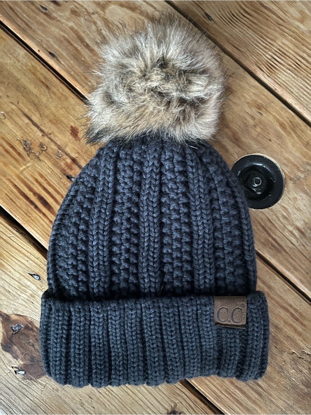 Dark Gray CC woman’s lined beanie